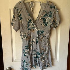 Light blue sundress w/ floral pattern